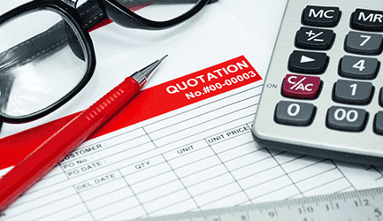 Preparing a custom quotation and estimate